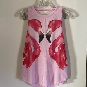 Chaser mirrored flamingo pink cut out twist back tank top size L